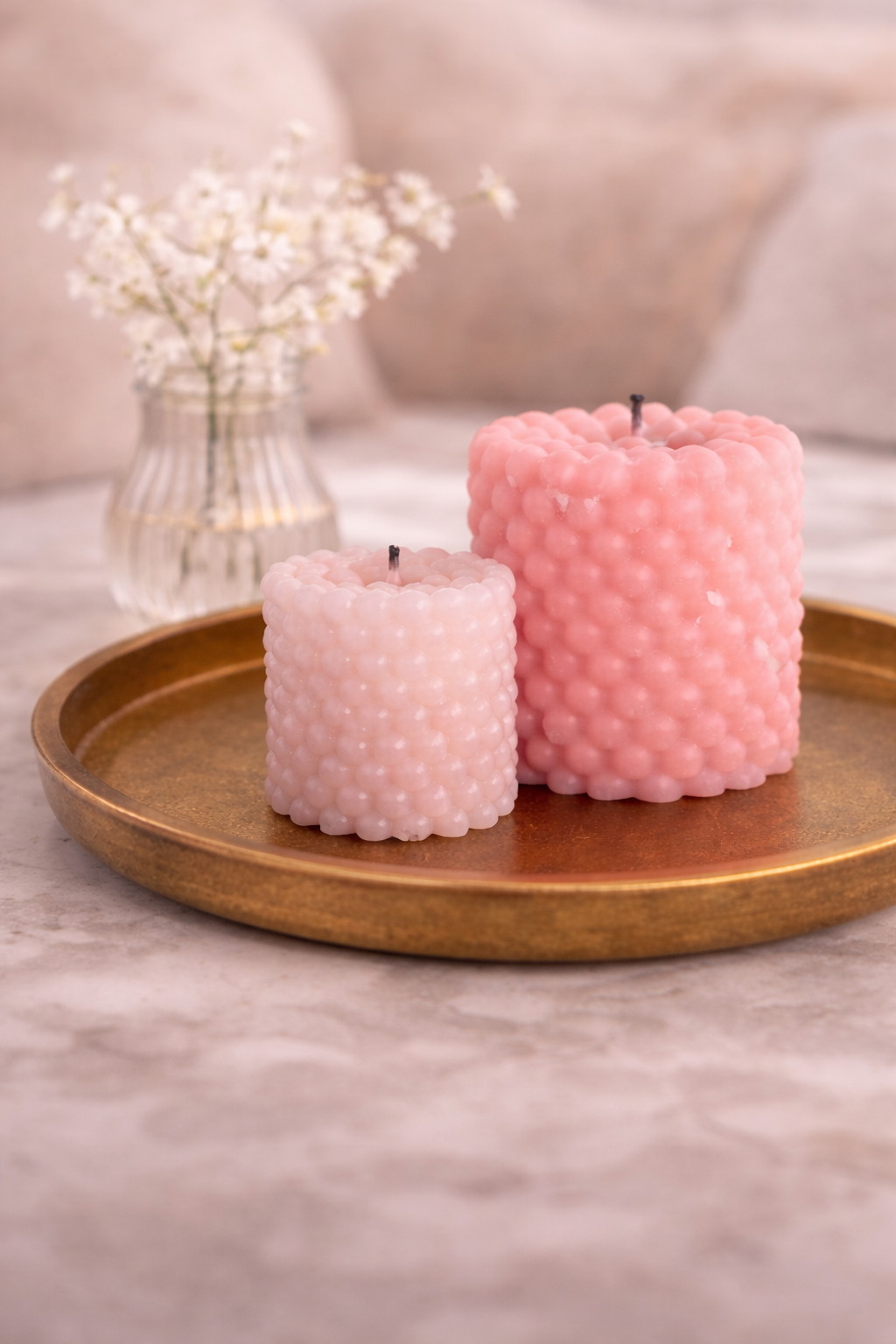 Duo de bougies décoratives – Dégradé (petit & grand)