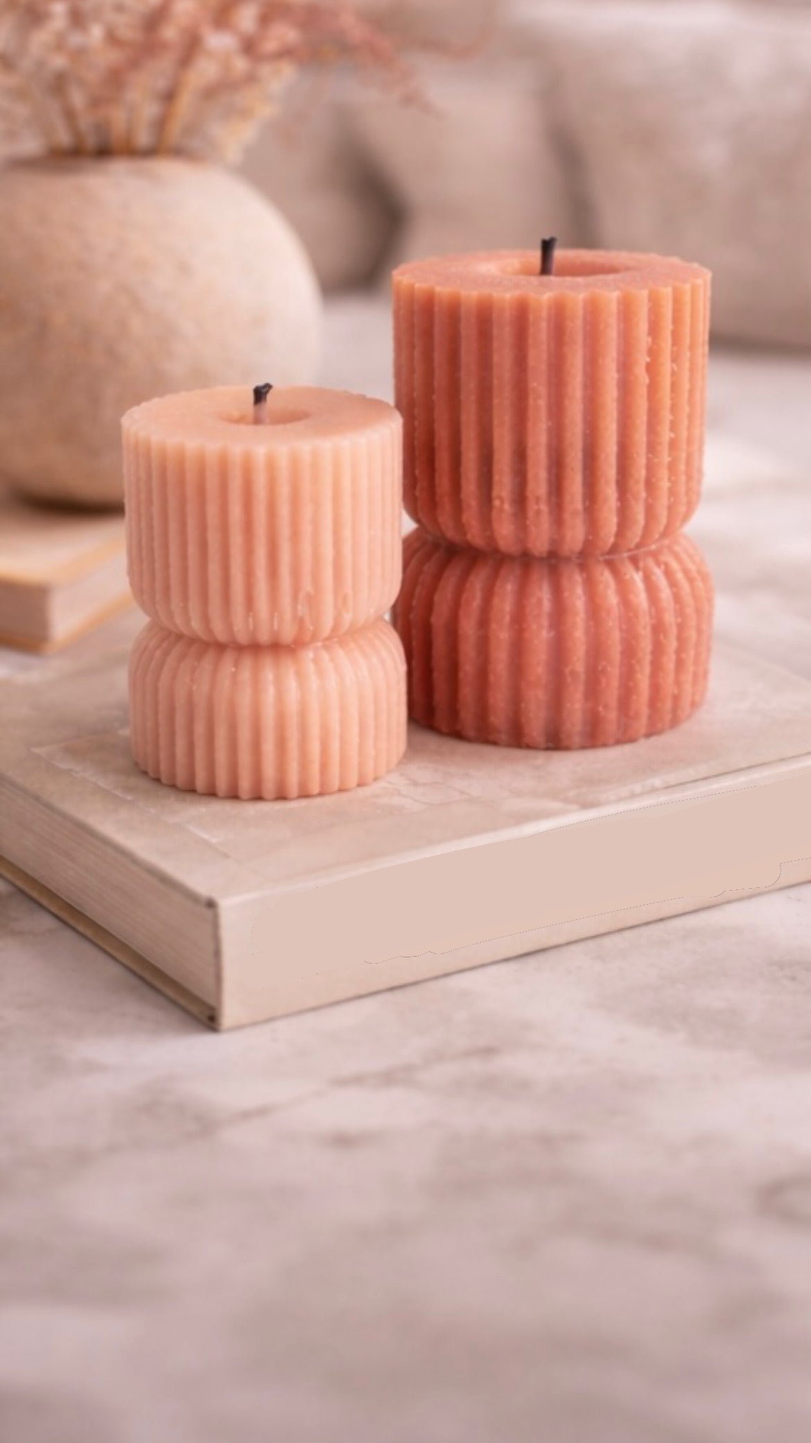 Duo de bougies décoratives – Dégradé (petit & grand)